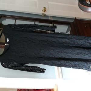 Neiman Marcus  Black Embroidered Long Sleeved Dress, $12